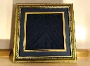 Certified Kaaba Kiswah Piece 50 x 50 cm – Premium Islamic Wall Decor